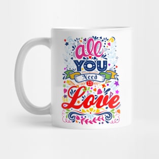 Retro Pop Art Lyrics - All You Need Is Love 1 Mug